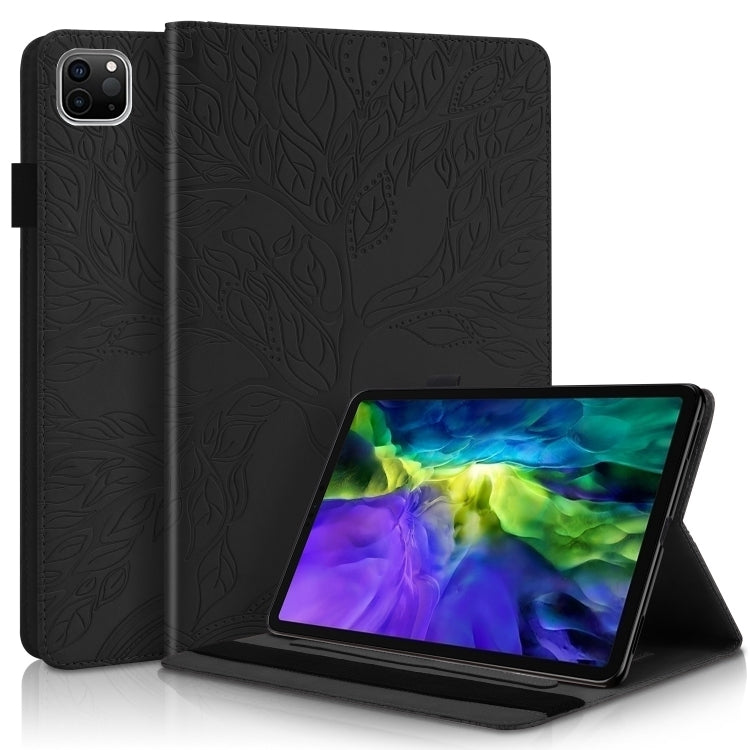 For iPad Pro 12.9 2022 / 2021 / 2020 Life Tree Series Horizontal Flip Leather Tablet Case(Black) - iPad Pro 12.9 (2022/2021) Cases by buy2fix | Online Shopping UK | buy2fix