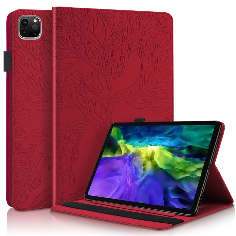 For iPad Pro 12.9 2022 / 2021 / 2020 Life Tree Series Horizontal Flip Leather Tablet Case(Red) - iPad Pro 12.9 (2022/2021) Cases by buy2fix | Online Shopping UK | buy2fix