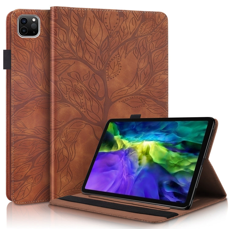 For iPad Pro 12.9 2022 / 2021 / 2020 Life Tree Series Horizontal Flip Leather Tablet Case(Brown) - iPad Pro 12.9 (2022/2021) Cases by buy2fix | Online Shopping UK | buy2fix