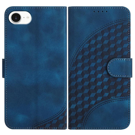 For iPhone 16e YX0060 Elephant Head Embossed Phone Leather Case with Lanyard(Royal Blue) by buy2fix