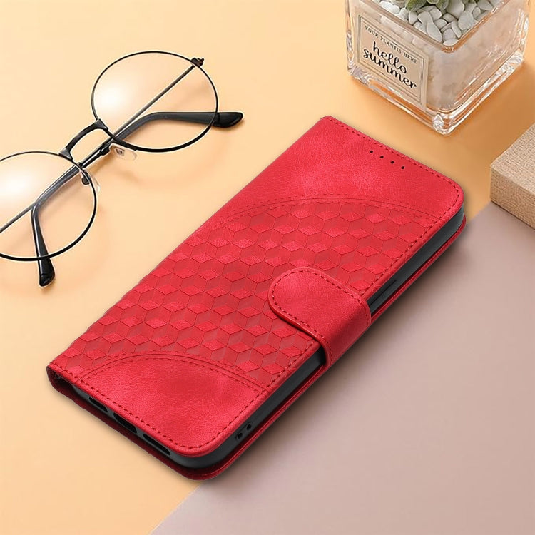 For iPhone 16e YX0060 Elephant Head Embossed Phone Leather Case with Lanyard(Red) by buy2fix