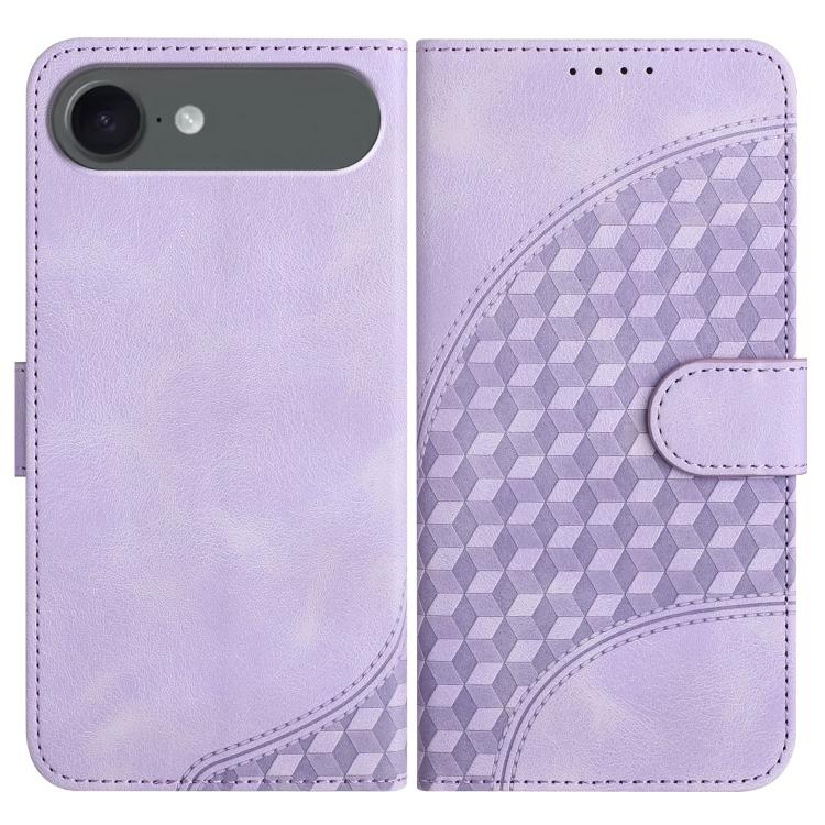 For iPhone Air YX0060 Elephant Head Embossed Phone Leather Case with Lanyard(Light Purple) - iPhone Air Cases by buy2fix | Online Shopping UK | buy2fix