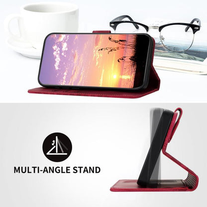 For iPhone Air YX0060 Elephant Head Embossed Phone Leather Case with Lanyard(Rose Red) - iPhone Air Cases by buy2fix | Online Shopping UK | buy2fix