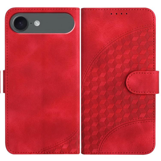 For iPhone 17 Air YX0060 Elephant Head Embossed Phone Leather Case with Lanyard(Red) - iPhone 17 Air Cases by buy2fix | Online Shopping UK | buy2fix