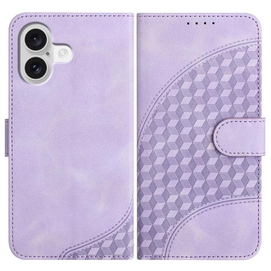 For iPhone 17 YX0060 Elephant Head Embossed Phone Leather Case with Lanyard(Light Purple) - iPhone 17 Cases by buy2fix | Online Shopping UK | buy2fix