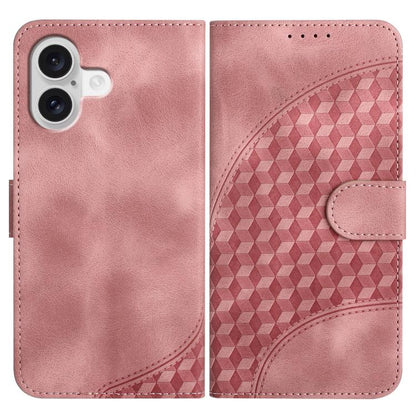 For iPhone 17 YX0060 Elephant Head Embossed Phone Leather Case with Lanyard(Pink) - iPhone 17 Cases by buy2fix | Online Shopping UK | buy2fix