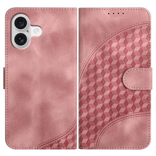 For iPhone 17 YX0060 Elephant Head Embossed Phone Leather Case with Lanyard(Pink) - iPhone 17 Cases by buy2fix | Online Shopping UK | buy2fix
