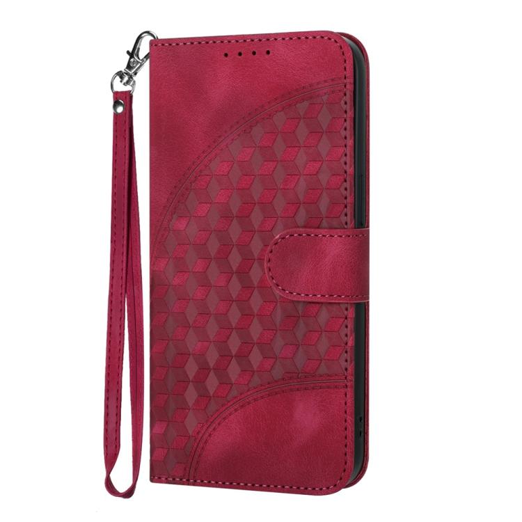 For iPhone 17 YX0060 Elephant Head Embossed Phone Leather Case with Lanyard(Rose Red) - iPhone 17 Cases by buy2fix | Online Shopping UK | buy2fix