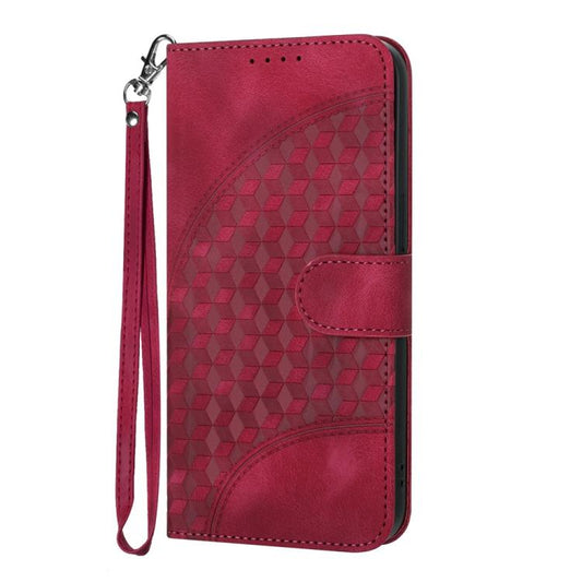 For iPhone 17 YX0060 Elephant Head Embossed Phone Leather Case with Lanyard(Rose Red) - iPhone 17 Cases by buy2fix | Online Shopping UK | buy2fix