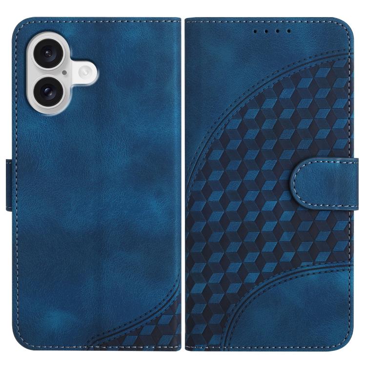 For iPhone 17 YX0060 Elephant Head Embossed Phone Leather Case with Lanyard(Royal Blue) - iPhone 17 Cases by buy2fix | Online Shopping UK | buy2fix