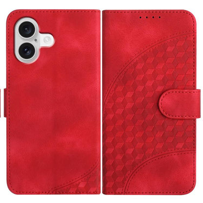 For iPhone 17 YX0060 Elephant Head Embossed Phone Leather Case with Lanyard(Red) - iPhone 17 Cases by buy2fix | Online Shopping UK | buy2fix