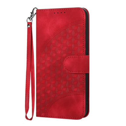 For iPhone 17 YX0060 Elephant Head Embossed Phone Leather Case with Lanyard(Red) - iPhone 17 Cases by buy2fix | Online Shopping UK | buy2fix