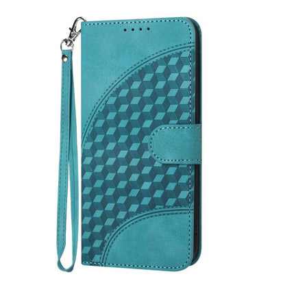 For iPhone 17 YX0060 Elephant Head Embossed Phone Leather Case with Lanyard(Light Blue) - iPhone 17 Cases by buy2fix | Online Shopping UK | buy2fix