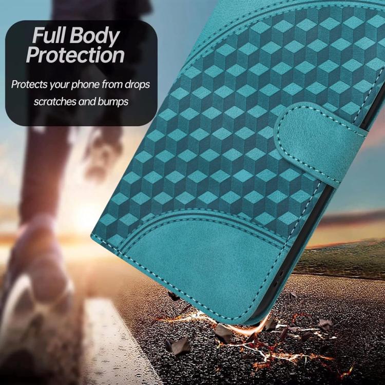 For iPhone 17 YX0060 Elephant Head Embossed Phone Leather Case with Lanyard(Light Blue) - iPhone 17 Cases by buy2fix | Online Shopping UK | buy2fix