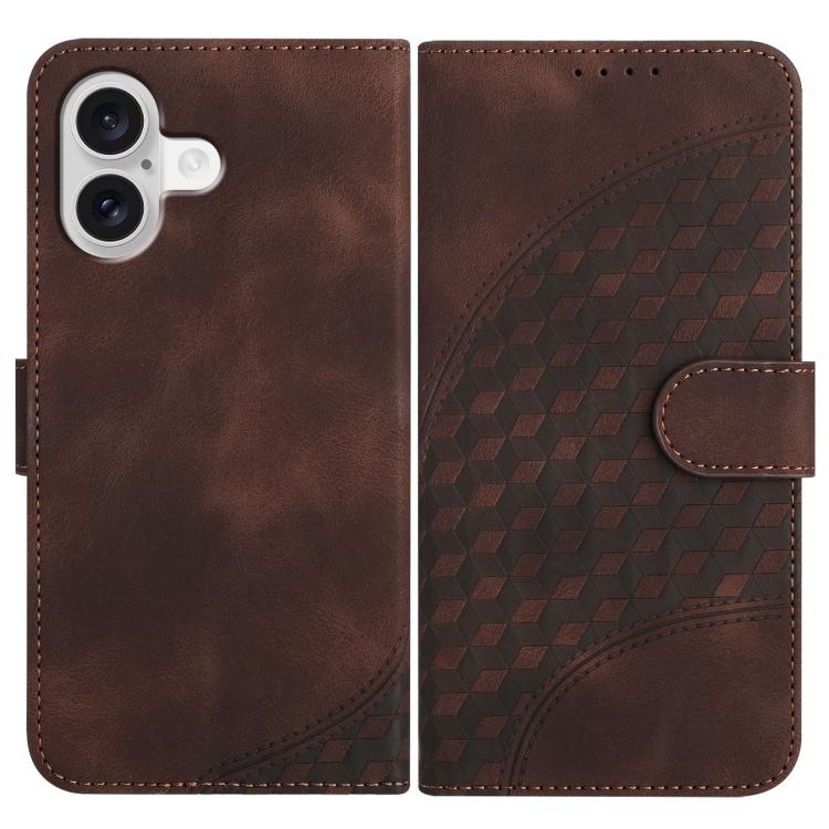 For iPhone 17 YX0060 Elephant Head Embossed Phone Leather Case with Lanyard(Coffee) - iPhone 17 Cases by buy2fix | Online Shopping UK | buy2fix