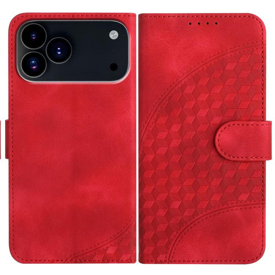 For iPhone 18 Pro Max / 17 Pro Max YX0060 Elephant Head Embossed Phone Leather Case with Lanyard(Red)