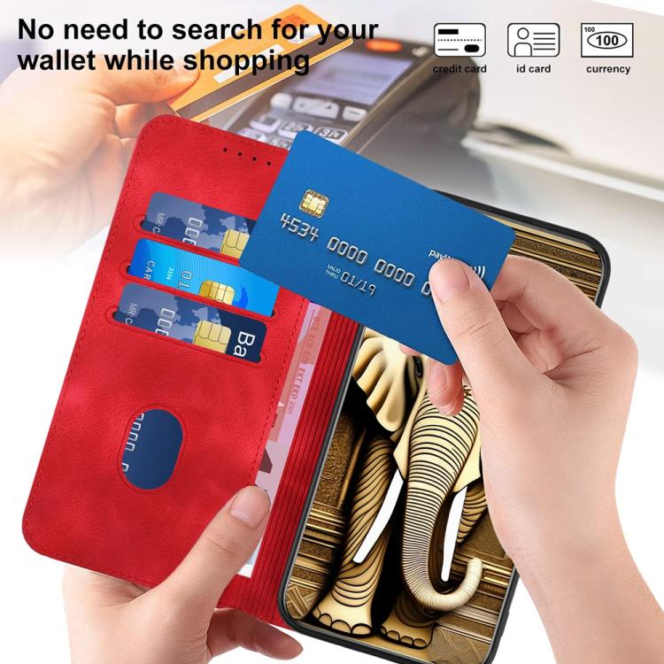 For iPhone 17 Pro Max YX0060 Elephant Head Embossed Phone Leather Case with Lanyard(Red) - iPhone 17 Pro Max Cases by buy2fix | Online Shopping UK | buy2fix