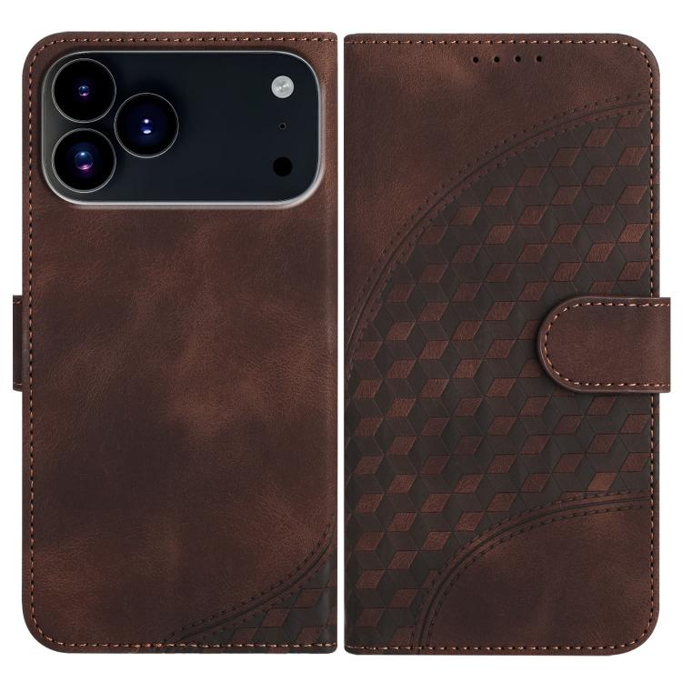 For iPhone 17 Pro Max YX0060 Elephant Head Embossed Phone Leather Case with Lanyard(Coffee) - iPhone 17 Pro Max Cases by buy2fix | Online Shopping UK | buy2fix