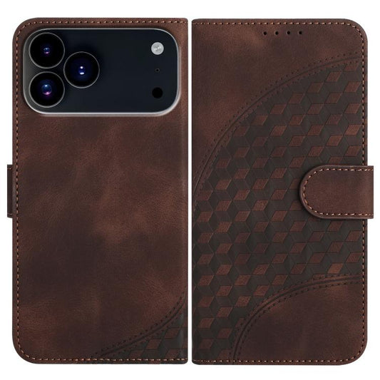 For iPhone 17 Pro Max YX0060 Elephant Head Embossed Phone Leather Case with Lanyard(Coffee) - iPhone 17 Pro Max Cases by buy2fix | Online Shopping UK | buy2fix