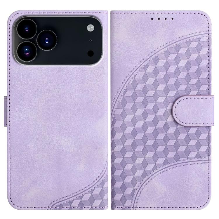 For iPhone 17 Pro YX0060 Elephant Head Embossed Phone Leather Case with Lanyard(Light Purple) - iPhone 17 Pro Cases by buy2fix | Online Shopping UK | buy2fix