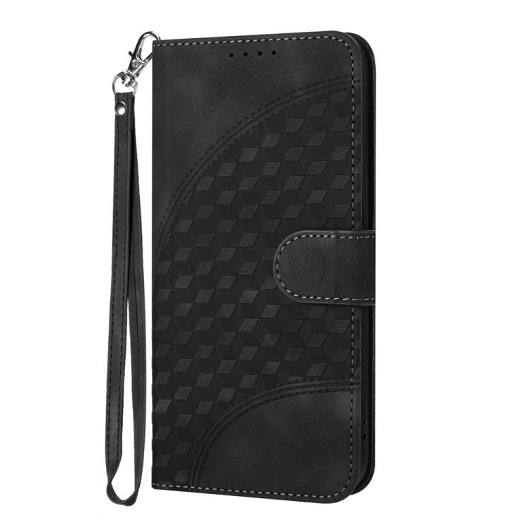 For iPhone 17 Pro YX0060 Elephant Head Embossed Phone Leather Case with Lanyard(Black) - iPhone 17 Pro Cases by buy2fix | Online Shopping UK | buy2fix