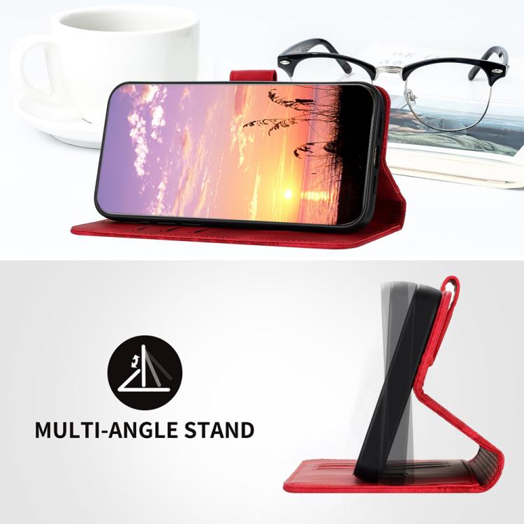 For iPhone 17 Pro YX0060 Elephant Head Embossed Phone Leather Case with Lanyard(Red) - iPhone 17 Pro Cases by buy2fix | Online Shopping UK | buy2fix