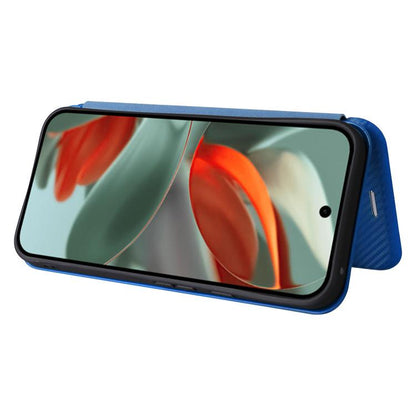 For Google Pixel 10 Pro XL 5G Global Carbon Fiber Texture Flip Leather Phone Case(Blue) - Google Cases by buy2fix | Online Shopping UK | buy2fix