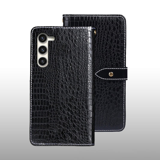 For Samsung Galaxy S24+ 5G idewei Crocodile Texture Leather Phone Case(Black) - Galaxy S24+ 5G Cases by idewei | Online Shopping UK | buy2fix