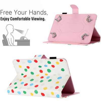 7 inch Dot Pattern Leather Tablet Case(White Colorful Dot) - 7 inch by buy2fix | Online Shopping UK | buy2fix