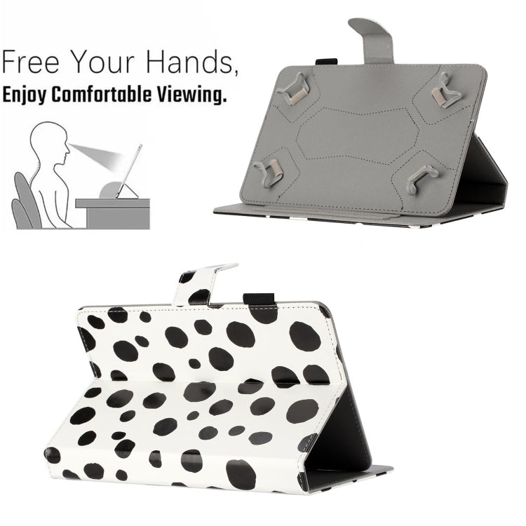 8 inch Dot Pattern Leather Tablet Case(White Black Dot) - 8 inch by buy2fix | Online Shopping UK | buy2fix