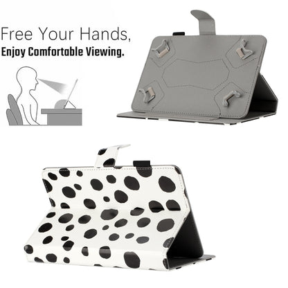 8 inch Dot Pattern Leather Tablet Case(White Black Dot) - 8 inch by buy2fix | Online Shopping UK | buy2fix