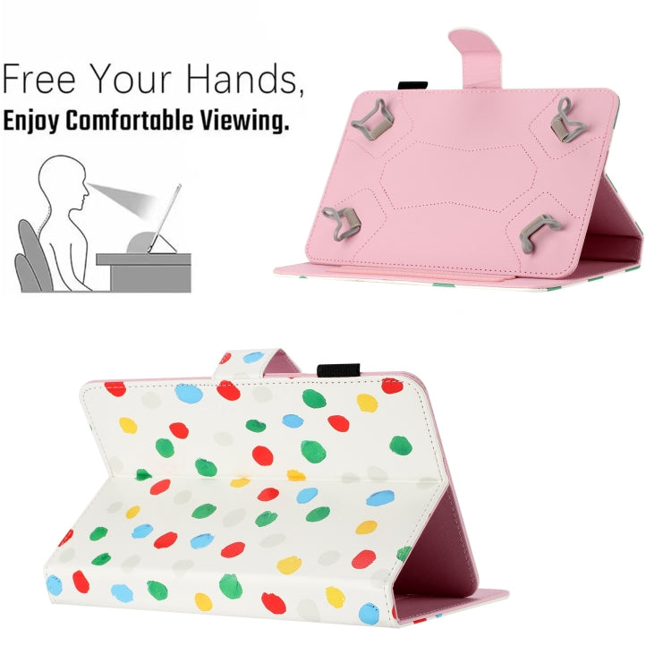8 inch Dot Pattern Leather Tablet Case(White Colorful Dot) - 8 inch by buy2fix | Online Shopping UK | buy2fix