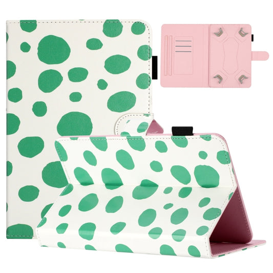 8 inch Dot Pattern Leather Tablet Case(White Green Dot) - 8 inch by buy2fix | Online Shopping UK | buy2fix