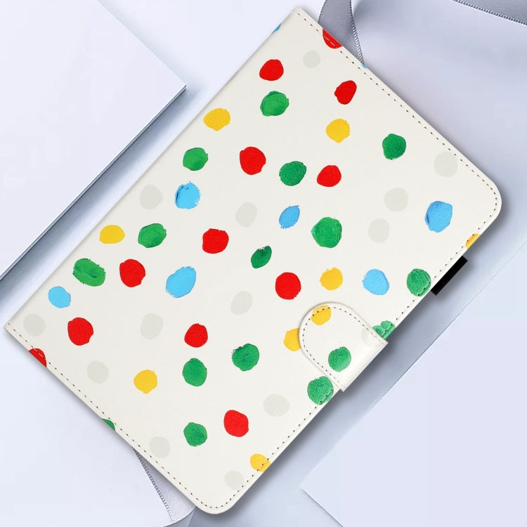 10 inch Dot Pattern Leather Tablet Case(White Colorful Dot) - 10 - 11 inch by buy2fix | Online Shopping UK | buy2fix