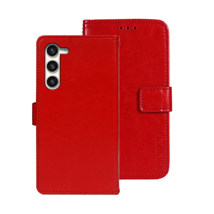 For Samsung Galaxy S24+ 5G idewei Crazy Horse Texture Leather Phone Case(Red) - Galaxy S24+ 5G Cases by idewei | Online Shopping UK | buy2fix