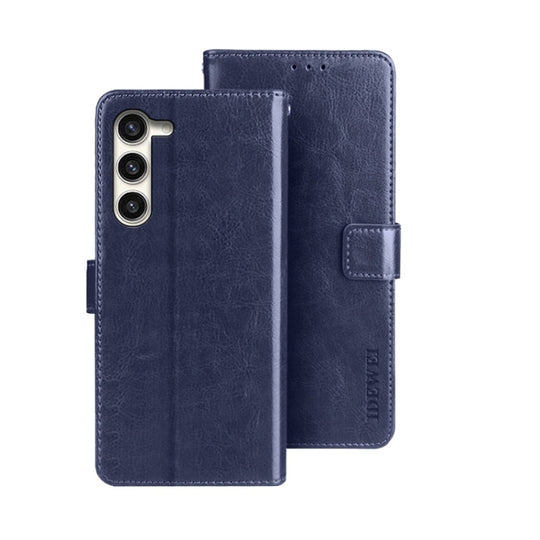 For Samsung Galaxy S24+ 5G idewei Crazy Horse Texture Leather Phone Case(Blue)