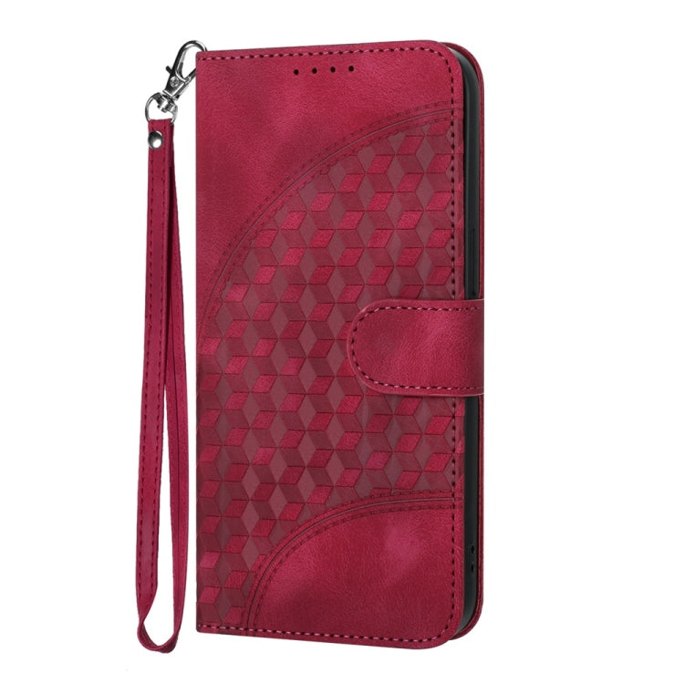 For Motorola Edge 5G 2024 YX0060 Elephant Head Embossed Phone Leather Case with Lanyard(Rose Red) - Motorola Cases by buy2fix | Online Shopping UK | buy2fix