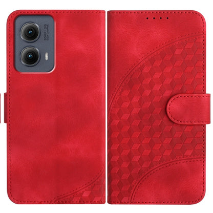 For Motorola Edge 5G 2024 YX0060 Elephant Head Embossed Phone Leather Case with Lanyard(Red) - Motorola Cases by buy2fix | Online Shopping UK | buy2fix