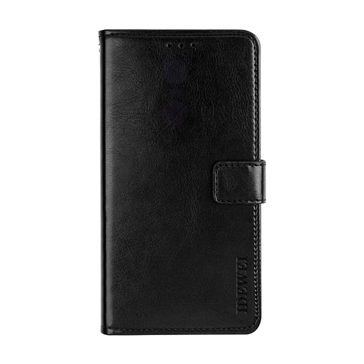 For iPhone 15 Pro Max idewei Crazy Horse Texture Leather Phone Case with Holder(Black) - iPhone 15 Pro Max Cases by idewei | Online Shopping UK | buy2fix