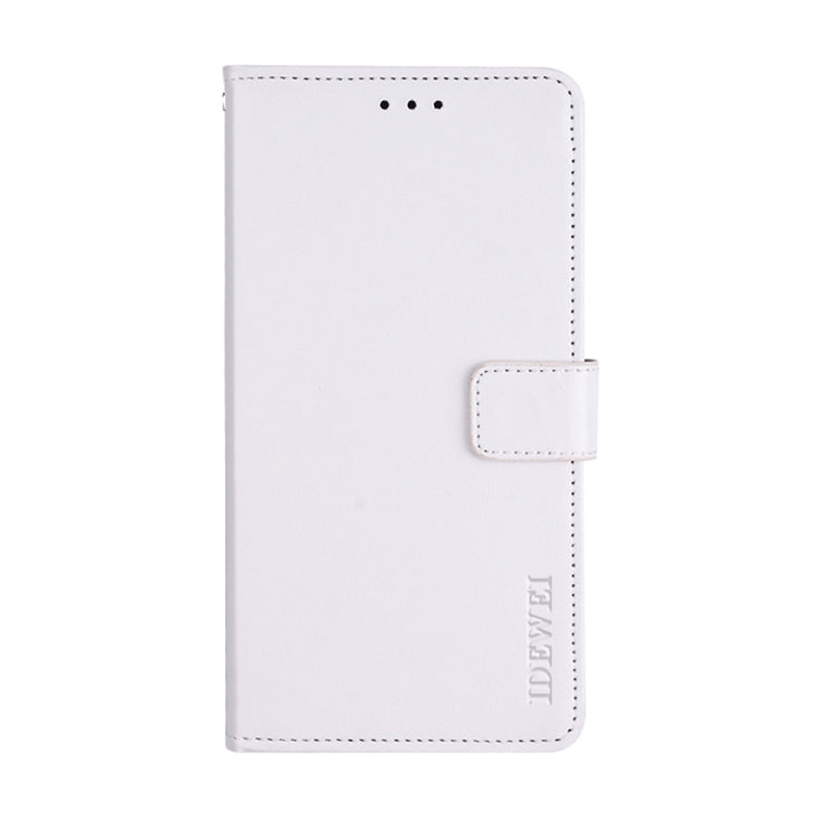 For iPhone 15 idewei Crazy Horse Texture Leather Phone Case with Holder(White) - iPhone 15 Cases by idewei | Online Shopping UK | buy2fix