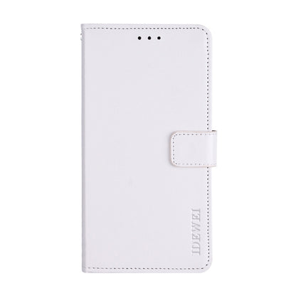 For iPhone 15 idewei Crazy Horse Texture Leather Phone Case with Holder(White) - iPhone 15 Cases by idewei | Online Shopping UK | buy2fix