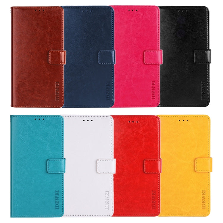 For iPhone 15 idewei Crazy Horse Texture Leather Phone Case with Holder(White) - iPhone 15 Cases by idewei | Online Shopping UK | buy2fix