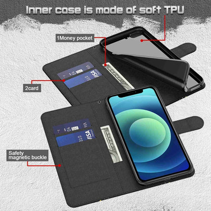 For Xiaomi Redmi 13C 5G / 4G 3D Painting Pattern Flip Leather Phone Case(Diagonal Black Flower) - Xiaomi Cases by buy2fix | Online Shopping UK | buy2fix