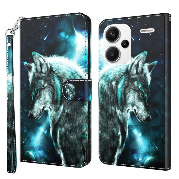 For Xiaomi Redmi Note 13 Pro+ 3D Painting Pattern Flip Leather Phone Case(Wolf) - Note 13 Pro+ Cases by buy2fix | Online Shopping UK | buy2fix