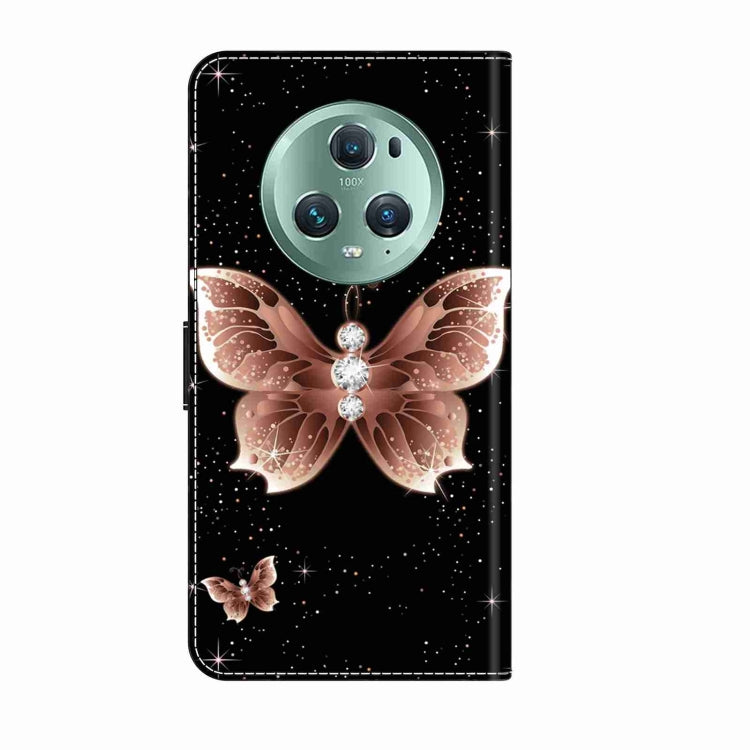 For Honor Magic5 Pro Crystal 3D Shockproof Protective Leather Phone Case(Pink Diamond Butterfly) - Honor Cases by buy2fix | Online Shopping UK | buy2fix