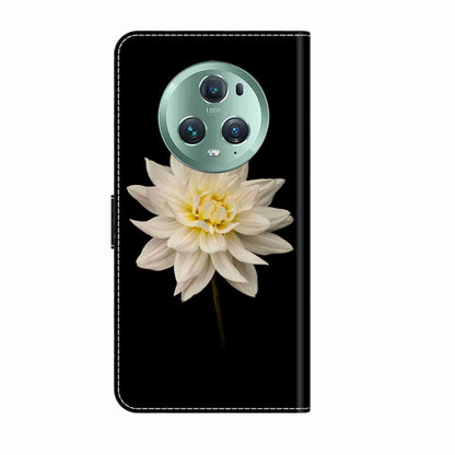 For Honor Magic5 Pro Crystal 3D Shockproof Protective Leather Phone Case(White Flower) - Honor Cases by buy2fix | Online Shopping UK | buy2fix