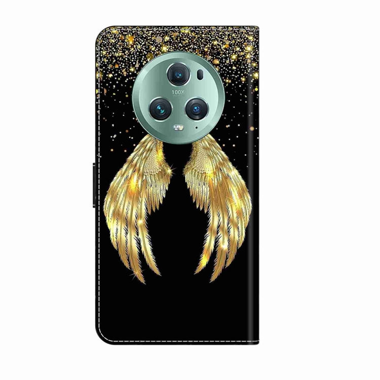 For Honor Magic5 Pro Crystal 3D Shockproof Protective Leather Phone Case(Golden Wings) - Honor Cases by buy2fix | Online Shopping UK | buy2fix