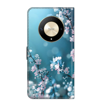 For Honor Magic6 Lite Crystal 3D Shockproof Protective Leather Phone Case(Plum Flower) by buy2fix