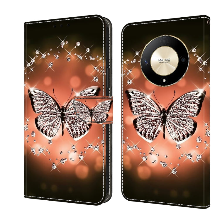 For Honor Magic6 Lite Crystal 3D Shockproof Protective Leather Phone Case(Crystal Butterfly) - Honor Cases by buy2fix | Online Shopping UK | buy2fix