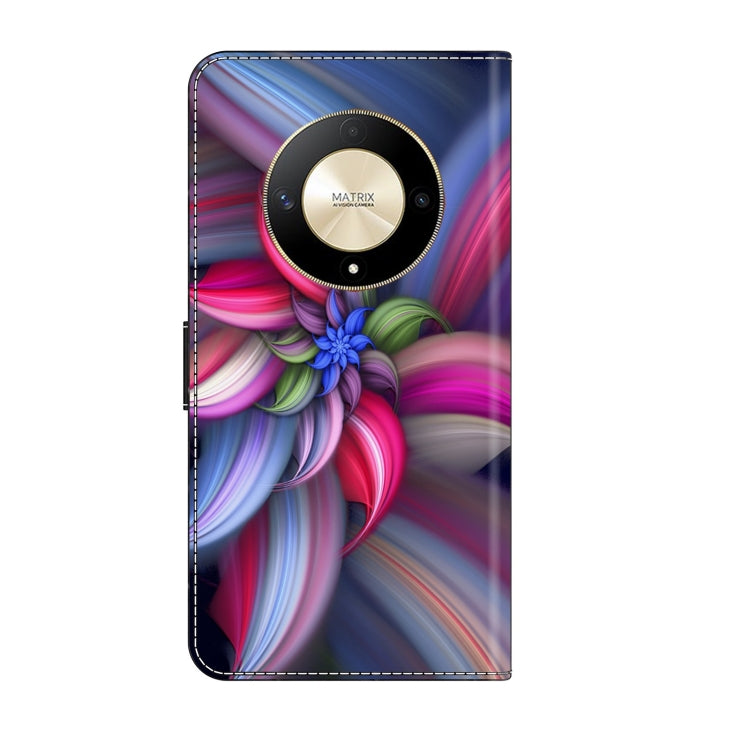 For Honor Magic6 Lite Crystal 3D Shockproof Protective Leather Phone Case(Colorful Flower) - Honor Cases by buy2fix | Online Shopping UK | buy2fix